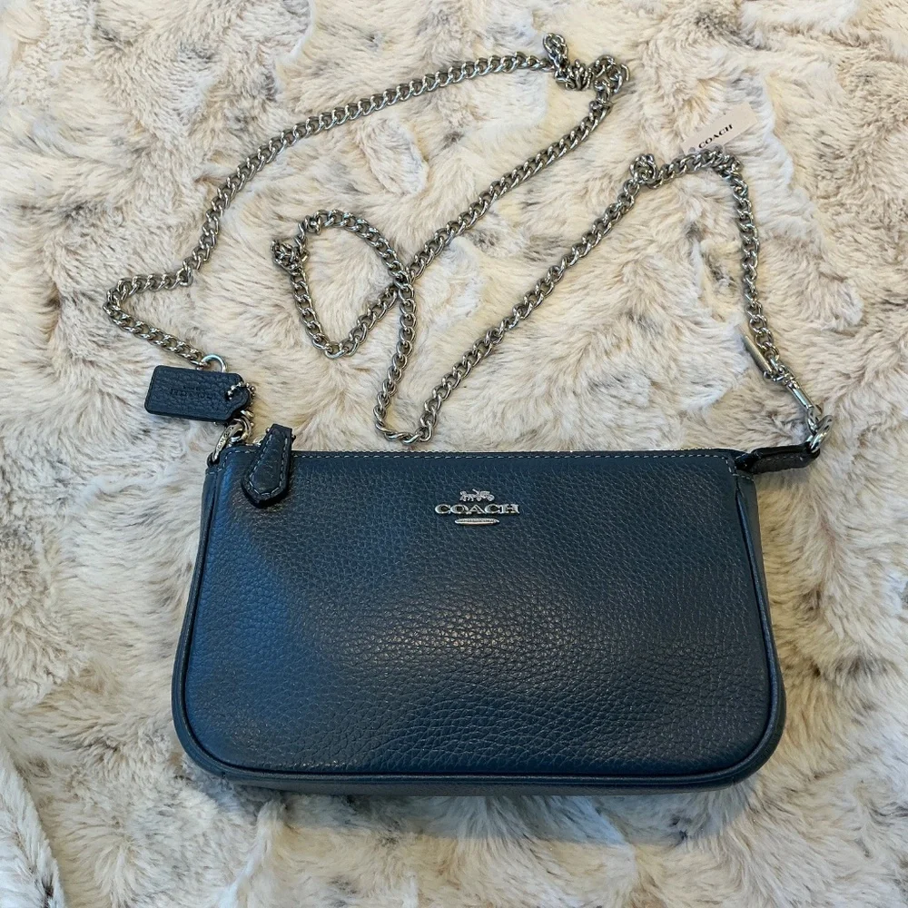New Leather Coach Nolita 19 Bag With Coach Silver Shoulder Chain Strap - Picture 12 of 14